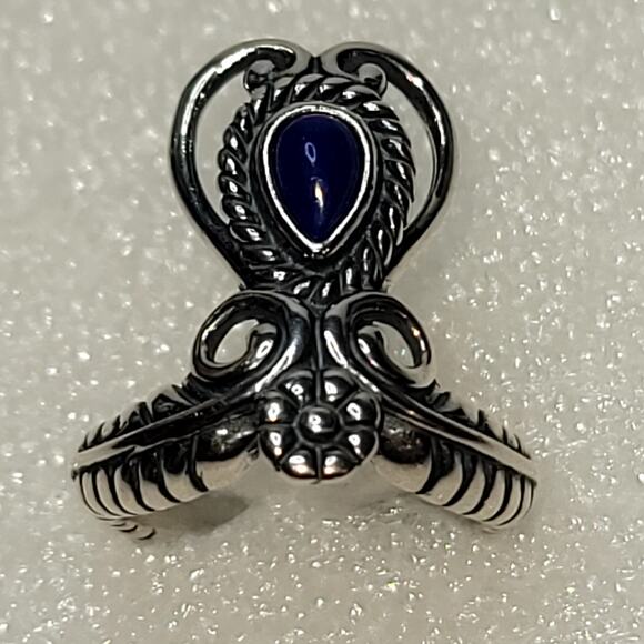 Vintage Carolyn Pollack (Relios)  Sterling Blue Cabochon Ring - Picture 7 of 11